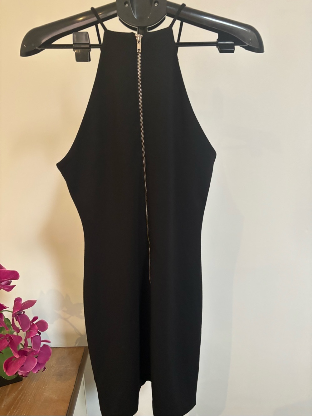 Parker Black Halter Lace-Up Dress - Picture 2 of 3